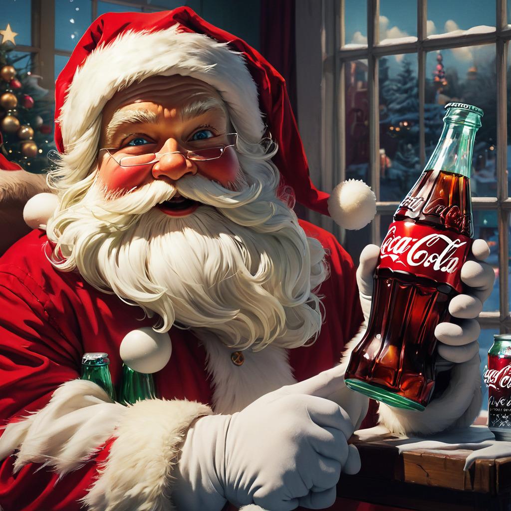Santa Cluse Drinking Coco Cola